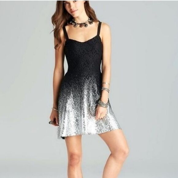 Free People Foil Ombre Fit & Flare Mini Dress - Picture 1 of 10